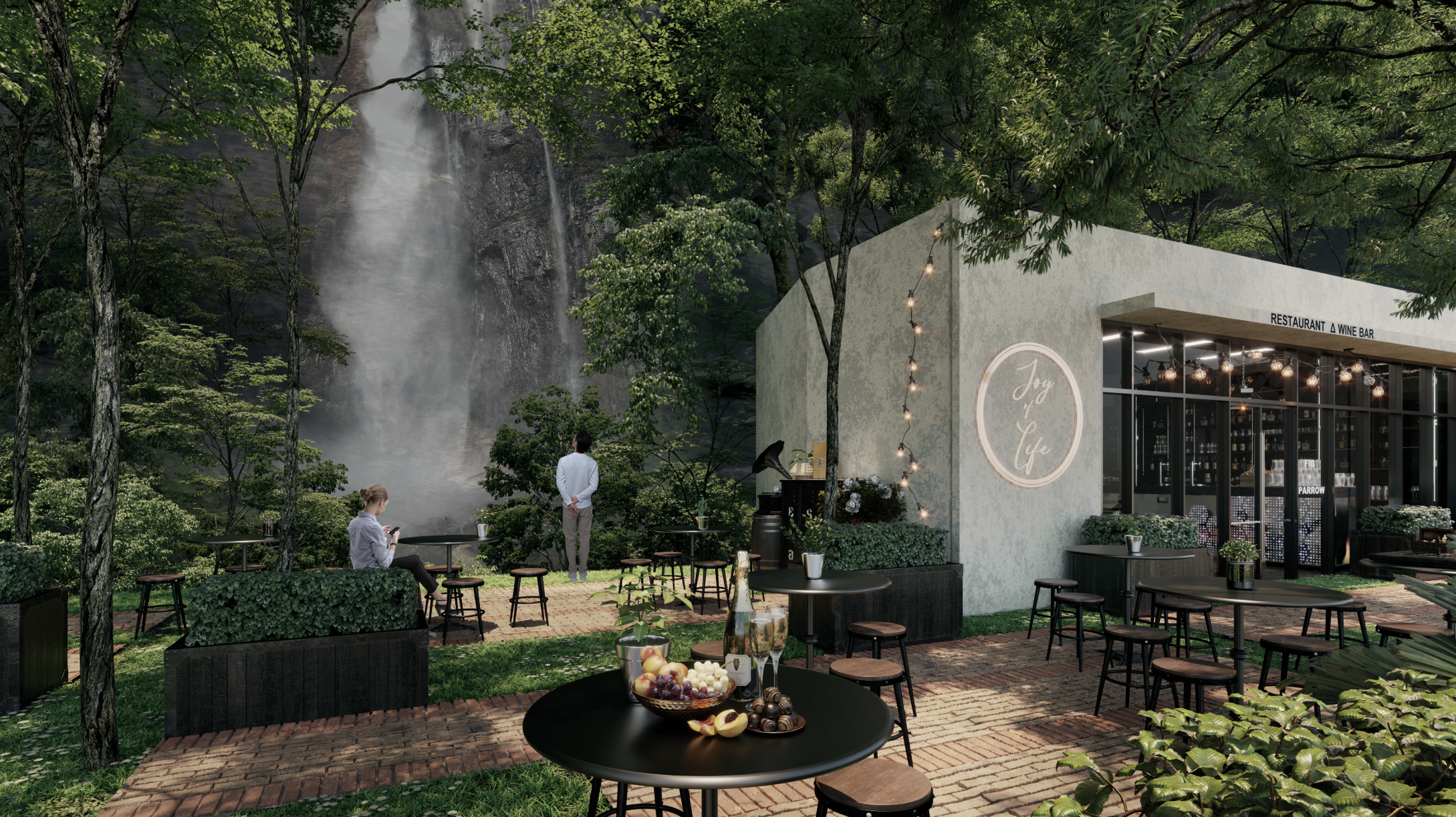 Natural alfresco dining beside the water at the Alfresco Retail Park, Central Park Damansara